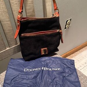 Dooney & Bourke Black and Brown Women's Suede Bag